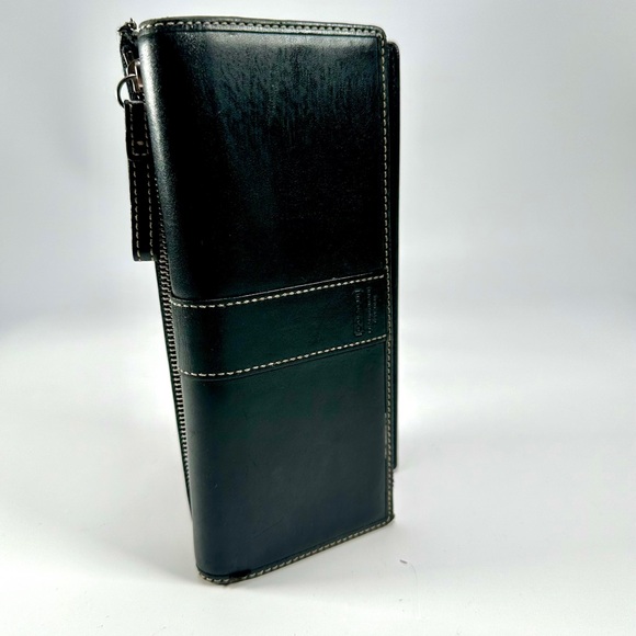 Coach Hampton Leather Tri-fold Wallet in Black - Picture 2 of 7